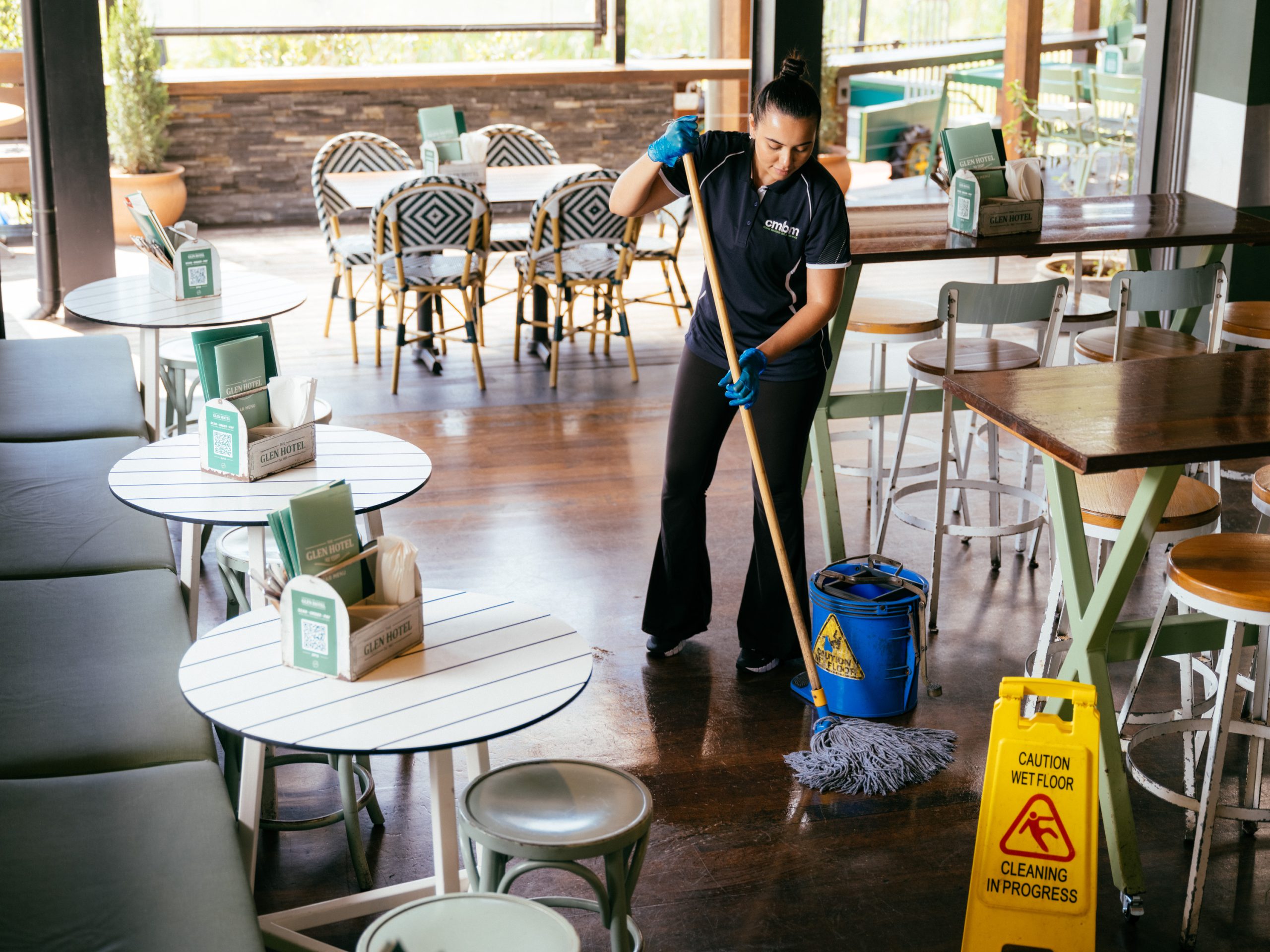 Programmed cleaning tasks for Fitzy’s Toowoomba include: • Vacuuming • Mopping • Disinfecting • Dusting • Wiping/cleansing • Litter collection & disposal • Glass cleaning (up to four metres) • Fortnightly high-pressure cleaning • Fortnightly carpet cleaning • Strip and seal of all hard floors (every 6 months) Apart from programmed cleaning, CMBM provides street and carpark cleaning for function and events at Fitzy’s Toowoomba 5